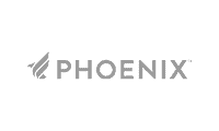 Phoenix logo with stylized feather icon and gray text wordmark